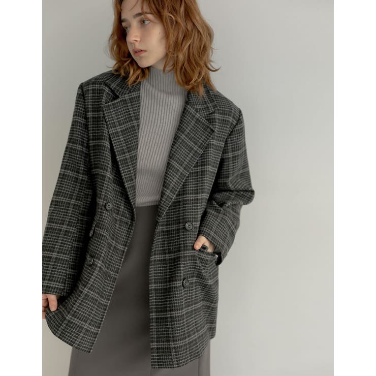 ウール混チェックor無地ミドルコート | Re:EDIT | 詳細画像31 