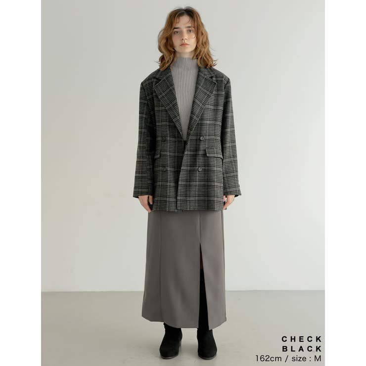 ウール混チェックor無地ミドルコート | Re:EDIT | 詳細画像32 