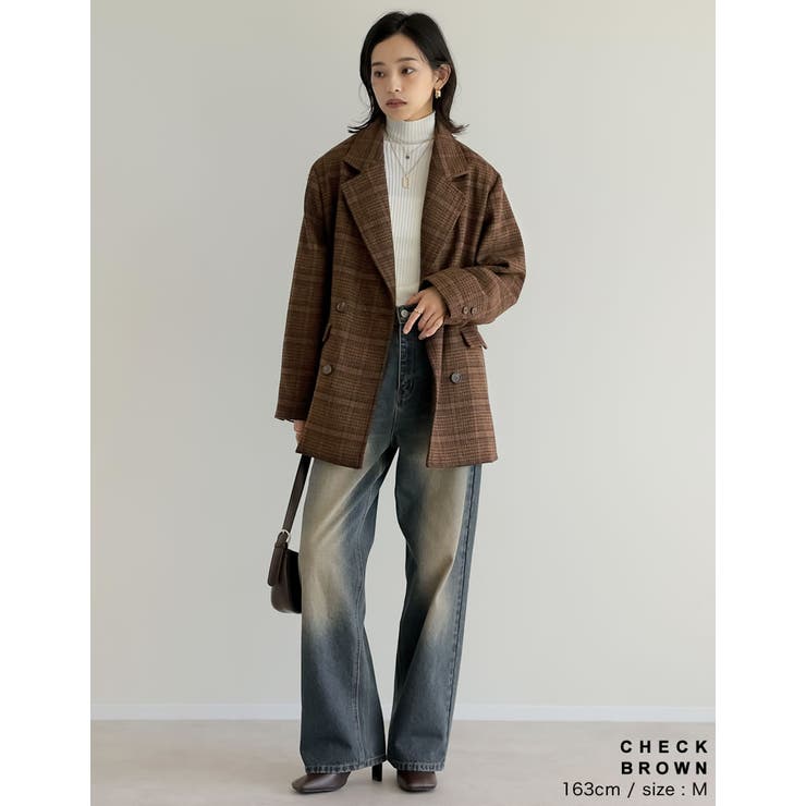 ウール混チェックor無地ミドルコート | Re:EDIT | 詳細画像40 