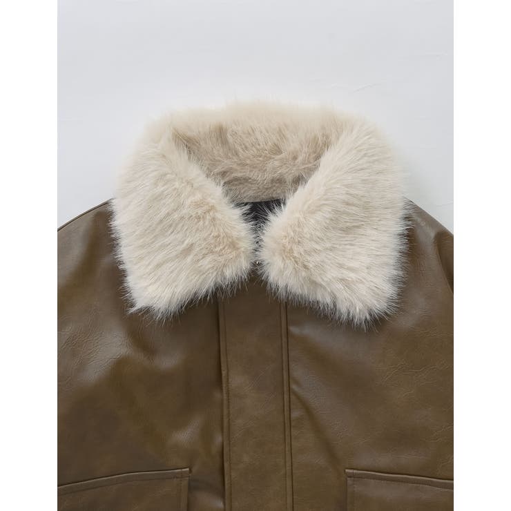 2WAYヴィンテージライクファー付フェイクレザージャケット | Re:EDIT | 詳細画像28 