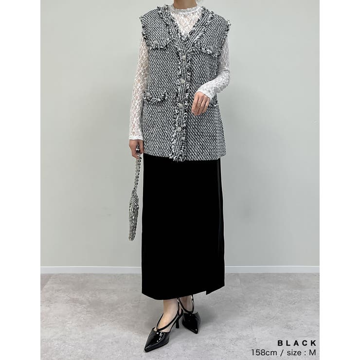 [低身長/高身長サイズ有]カットツイルサイドスリットスカート | Re:EDIT | 詳細画像10 