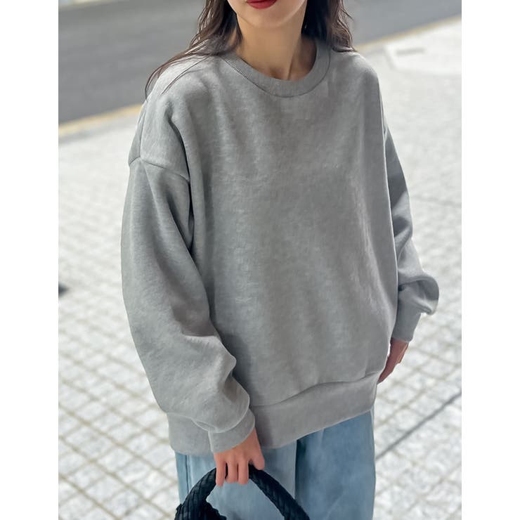 グレー(503) | 無地or配色ステッチ裏起毛スウェットプルオーバー | Re:EDIT