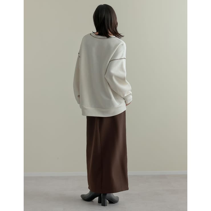 無地or配色ステッチ裏起毛スウェットプルオーバー | Re:EDIT | 詳細画像12 