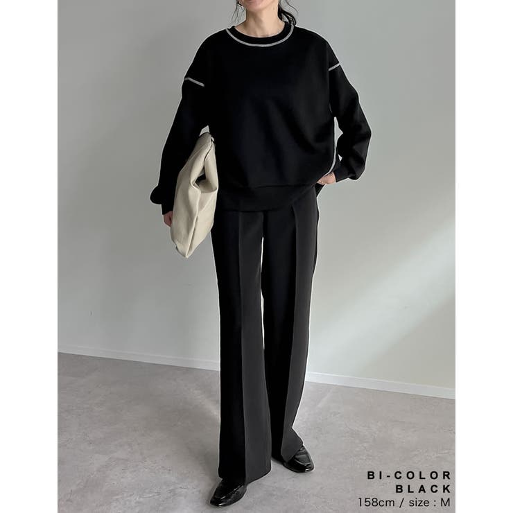 無地or配色ステッチ裏起毛スウェットプルオーバー | Re:EDIT | 詳細画像14 