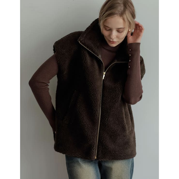 2024-25 WINTER COLLECTION]スタンドカラーボアベスト[品番