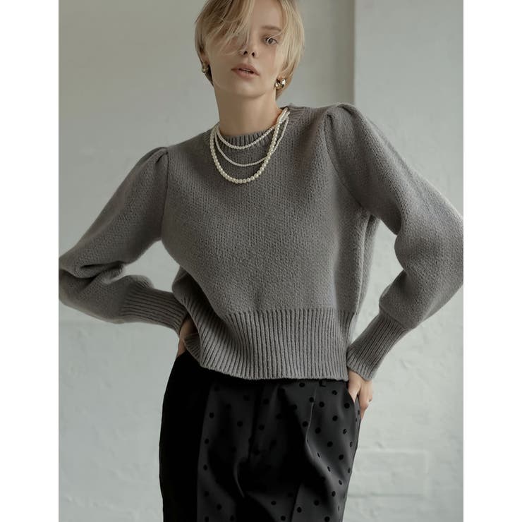 パワーショルダーソフトニットトップス[品番：GS000022542]｜Re:EDIT