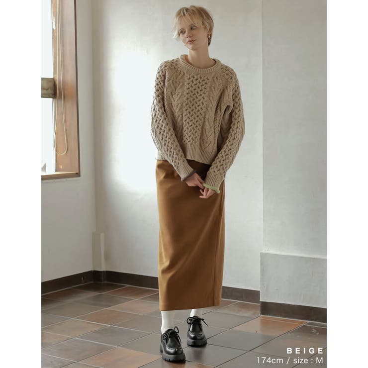[2024-25 WINTER COLLECTION]配色ハートケーブルニット | Re:EDIT | 詳細画像12 