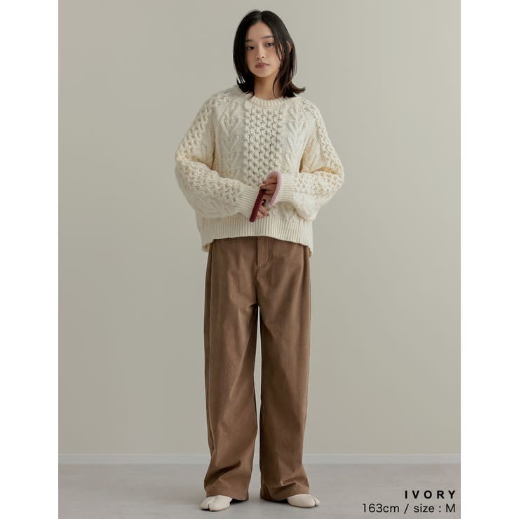 [2024-25 WINTER COLLECTION]配色ハートケーブルニット | Re:EDIT | 詳細画像24 