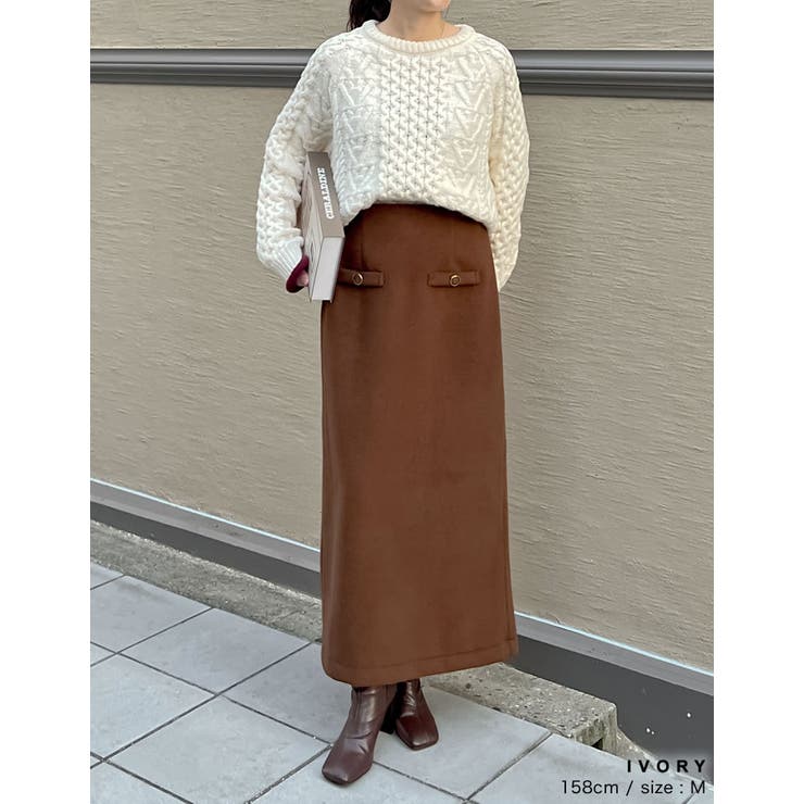 [2024-25 WINTER COLLECTION]配色ハートケーブルニット | Re:EDIT | 詳細画像26 