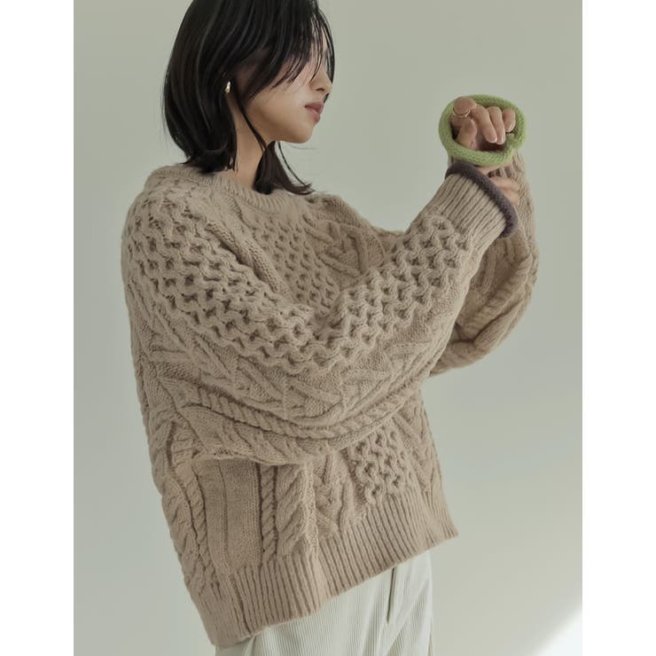 [2024-25 WINTER COLLECTION]配色ハートケーブルニット | Re:EDIT | 詳細画像30 
