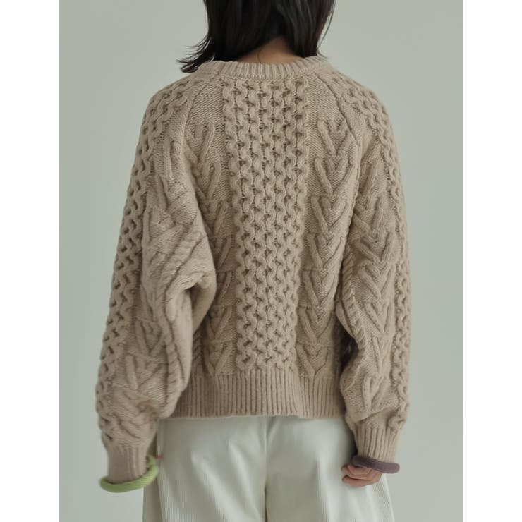 [2024-25 WINTER COLLECTION]配色ハートケーブルニット | Re:EDIT | 詳細画像32 