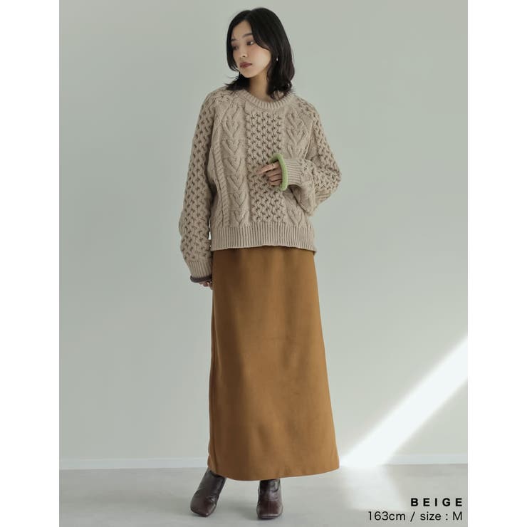 [2024-25 WINTER COLLECTION]配色ハートケーブルニット | Re:EDIT | 詳細画像34 