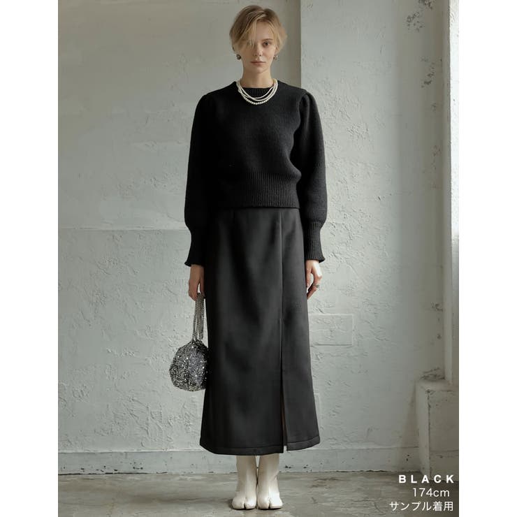 起毛フロントスリットタイトスカート | Re:EDIT | 詳細画像12 