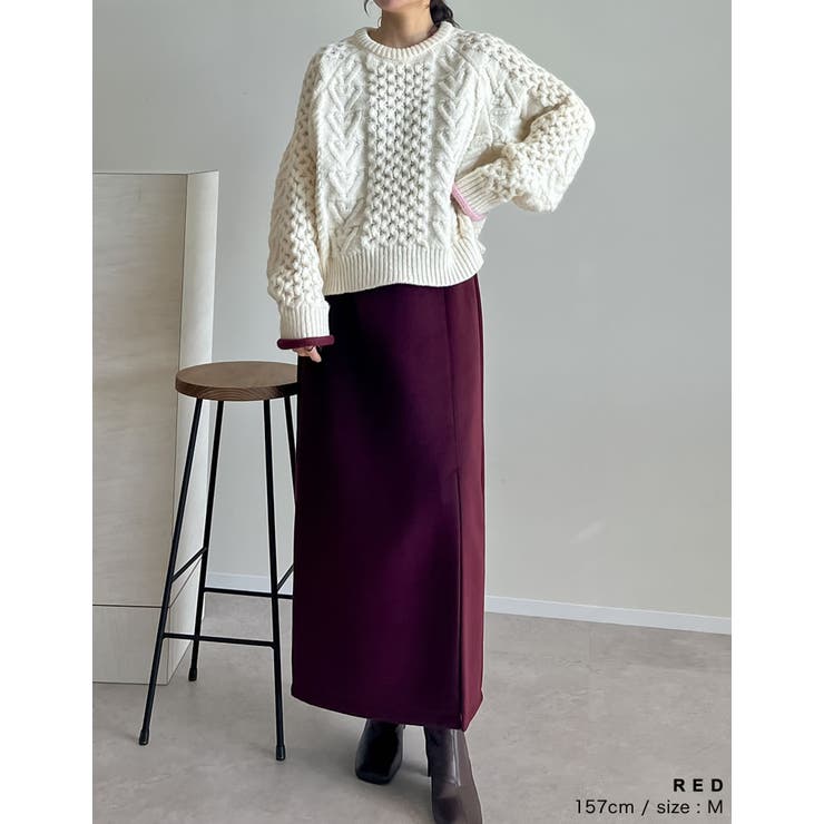 起毛フロントスリットタイトスカート | Re:EDIT | 詳細画像16 