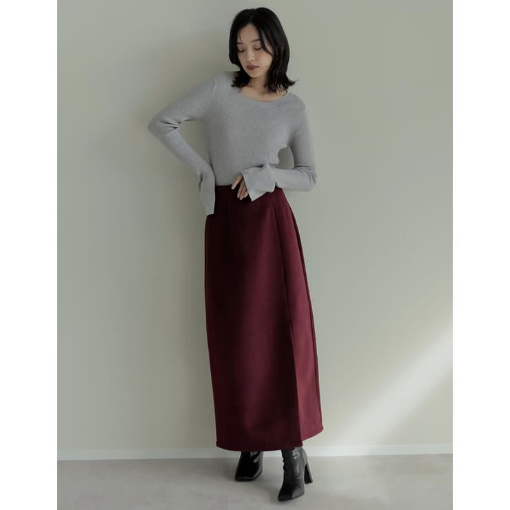 起毛フロントスリットタイトスカート | Re:EDIT | 詳細画像27 