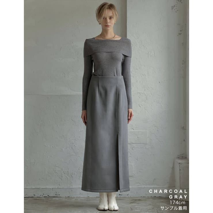 起毛フロントスリットタイトスカート | Re:EDIT | 詳細画像32 