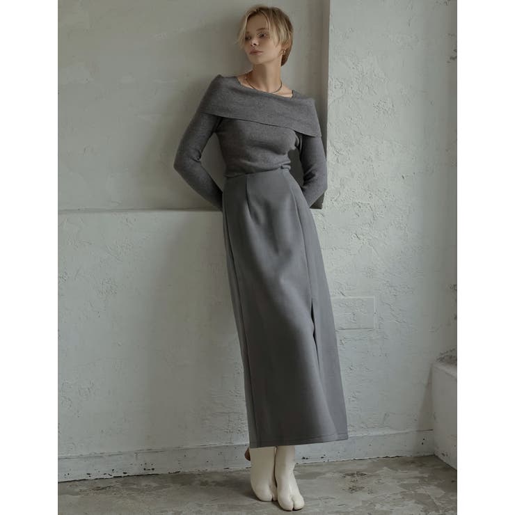 起毛フロントスリットタイトスカート | Re:EDIT | 詳細画像34 