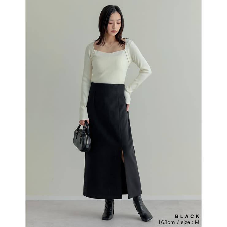 起毛フロントスリットタイトスカート | Re:EDIT | 詳細画像40 