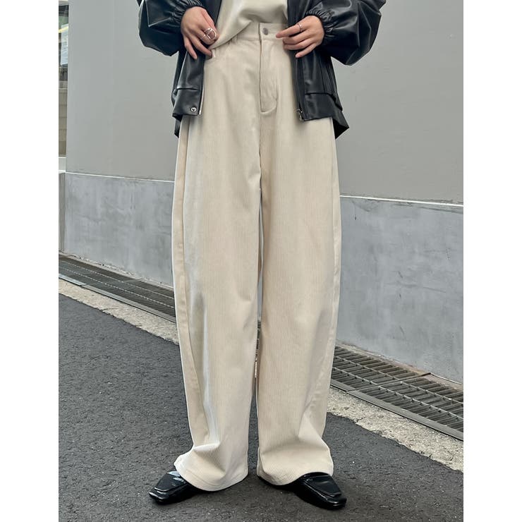 低身長/高身長/大きいサイズ有]コーデュロイバレルレッグパンツ
