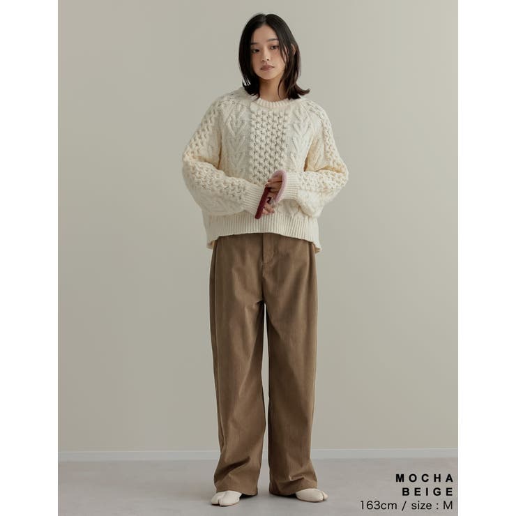 低身長/高身長/大きいサイズ有]コーデュロイバレルレッグパンツ