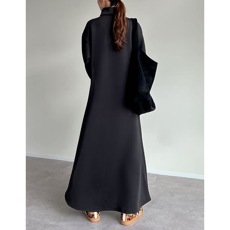 低身長サイズ有][イージーケア]ダンボールスタンドジップワンピース