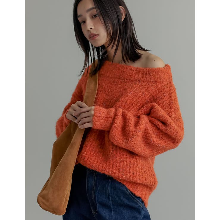美品 J.C.M ジェーシーエム リブタートルニット FREE オレンジ