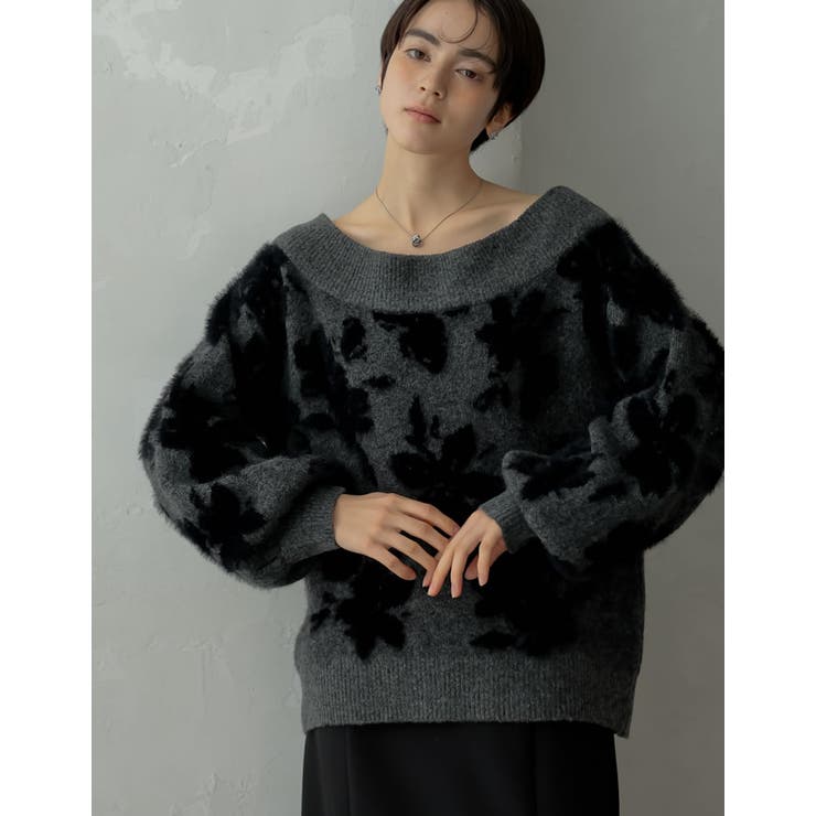 新品☆ドゥロワー2022AWジャガードフラワートップス TOGA♡2022awフラワージャガードブラウス