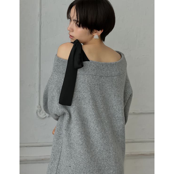 ショルダーリボンニットワンピース [品番：GS000022536]｜Re:EDIT（リエディ）のレディースファッション通販｜SHOPLIST（ショップリスト）