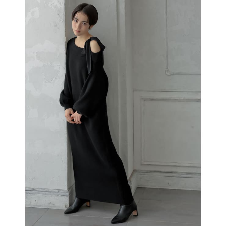 ショルダーリボンニットワンピース[品番：GS000022536]｜Re:EDIT（リエディ）のレディースファッション通販｜SHOPLIST（ショップリスト）