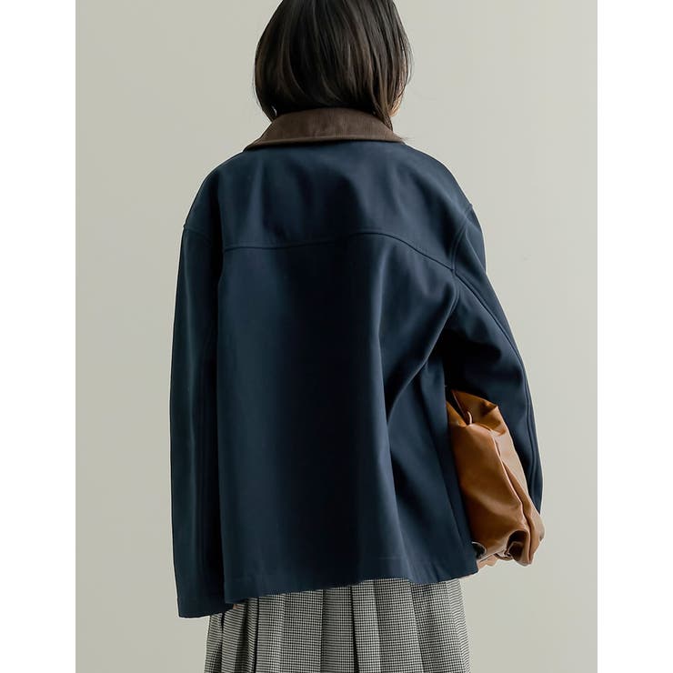 裏起毛コーデュロイカラーカバーオールジャケット[品番