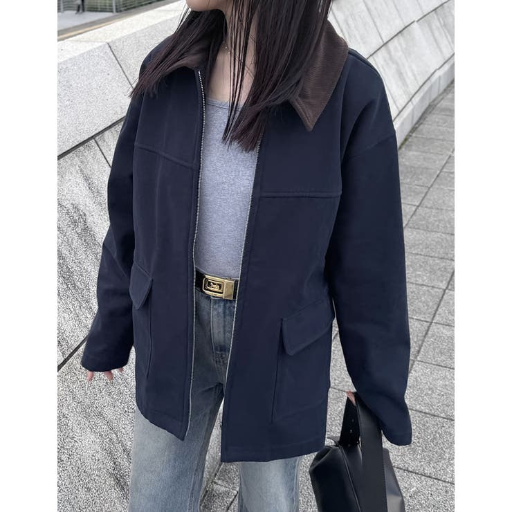 裏起毛コーデュロイカラーカバーオールジャケット | Re:EDIT | 詳細画像24 