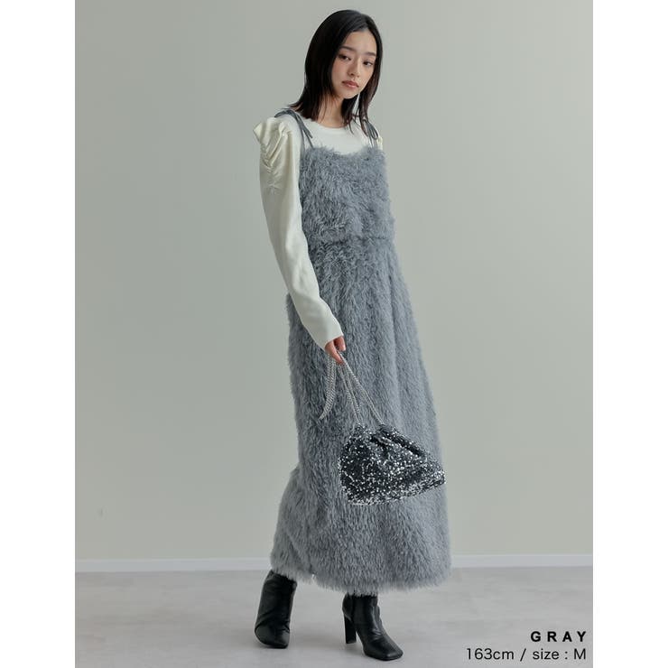 アシメキャミソールラメギャザーミディドレスchS アシメキャミソールラメギャザーミディドレスchS アシメキャミソール