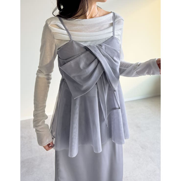 チュールノットデザインキャミソールビスチェ | Re:EDIT | 詳細画像13 