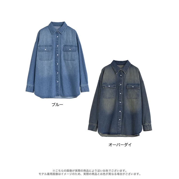 ブラウス シャツ 「2025SS COLLECTION」ダブルポケットダンガリーデニムシャツ レディース Re:EDIT ブラウス シャツ 「2025SS COLLECTION」ダブルポケット