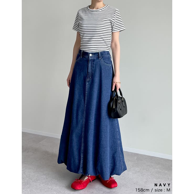 コットンデニムバルーンスカート[品番：GS000022593]｜Re:EDIT