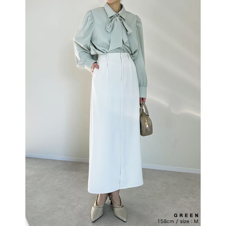 無地or花柄タイ付きブラウス | Re:EDIT | 詳細画像12 