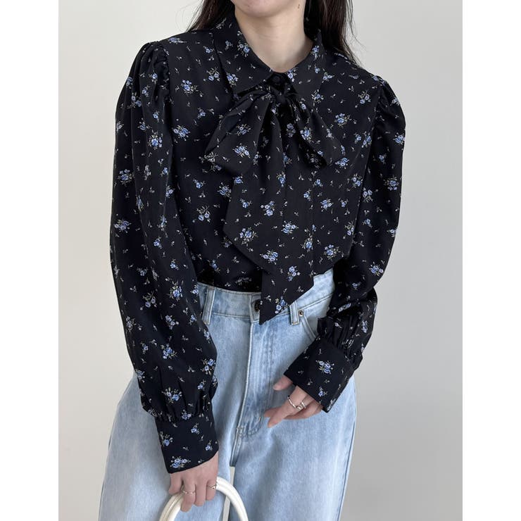 無地or花柄タイ付きブラウス | Re:EDIT | 詳細画像5 