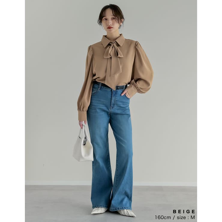 [オケージョン セレモニー][2WAY]無地or花柄ボウタイ付きブラウス | Re:EDIT | 詳細画像10 