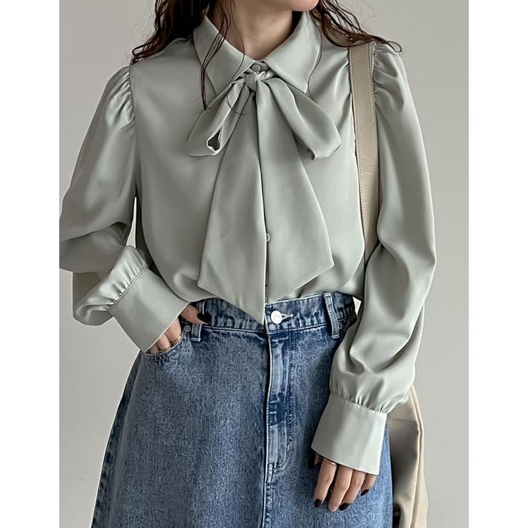 無地or花柄タイ付きブラウス | Re:EDIT | 詳細画像33 