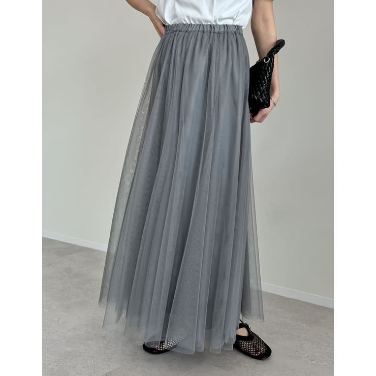 グレー(503) | チュールギャザーマキシスカート | Re:EDIT