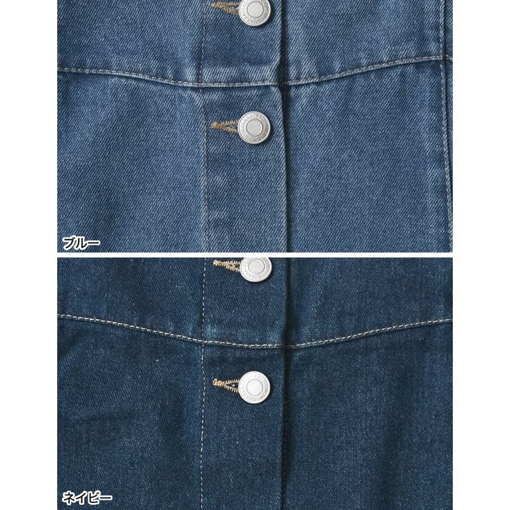 [低身長/高身長サイズ有]コットンデニムフロントボタンキャミソールワンピース | Re:EDIT | 詳細画像19 