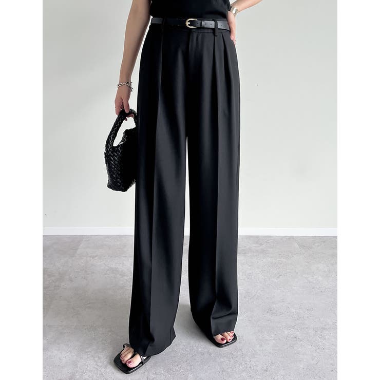 ストレッチミックスツイルダブルタックワイドパンツ[品番：GS000022599