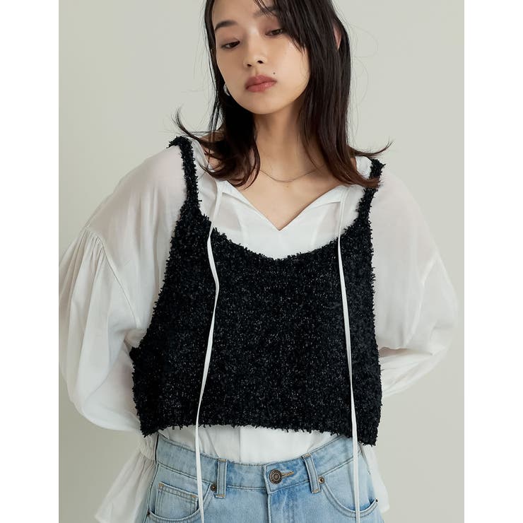 [2025SS COLLECTION]リボンヤーンキャミソールビスチェ | Re:EDIT | 詳細画像10 