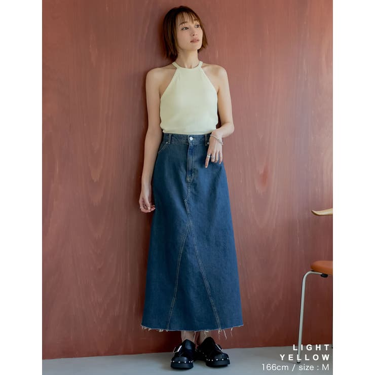 テレコリブホルターネックカップ付きタンクトップ | Re:EDIT | 詳細画像17 