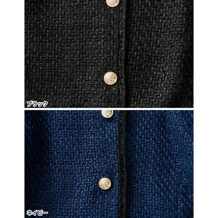オーバーサイズ金ボタンツイードジャケット | Re:EDIT | 詳細画像19 