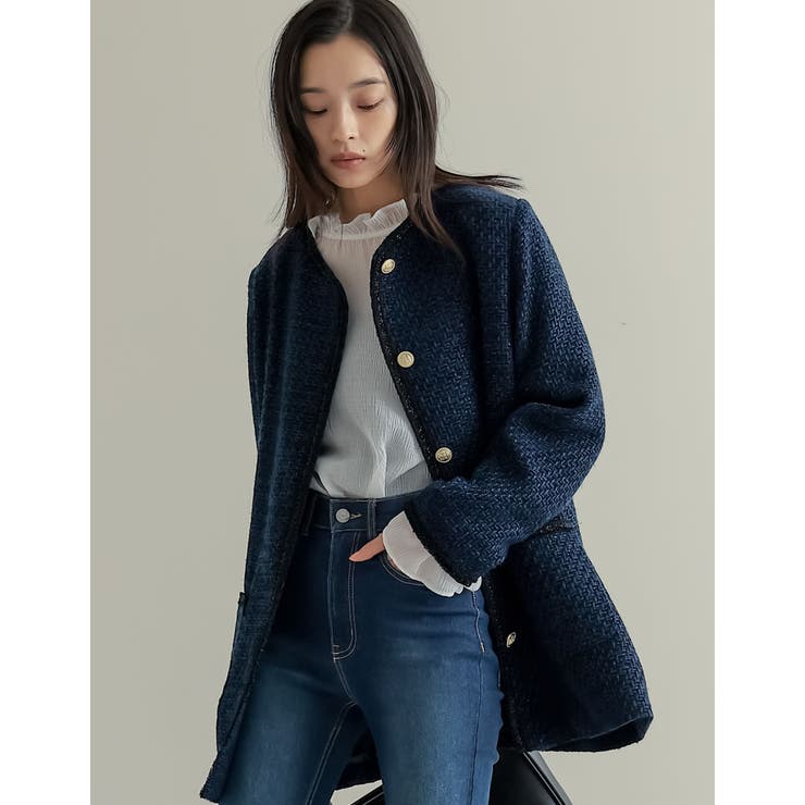 オーバーサイズ金ボタンツイードジャケット | Re:EDIT | 詳細画像11 