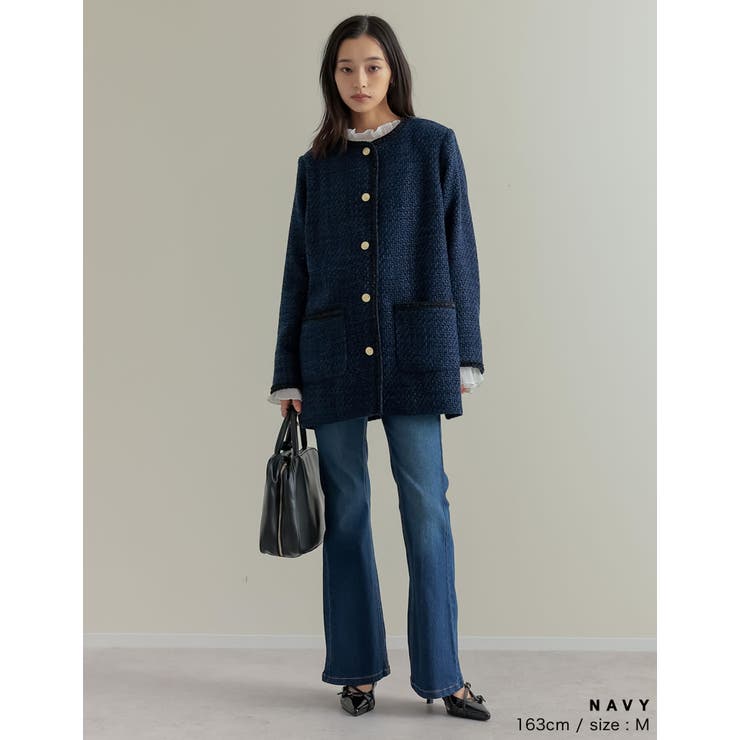 オーバーサイズ金ボタンツイードジャケット | Re:EDIT | 詳細画像12 