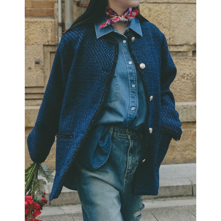 オーバーサイズ金ボタンツイードジャケット | Re:EDIT | 詳細画像15 