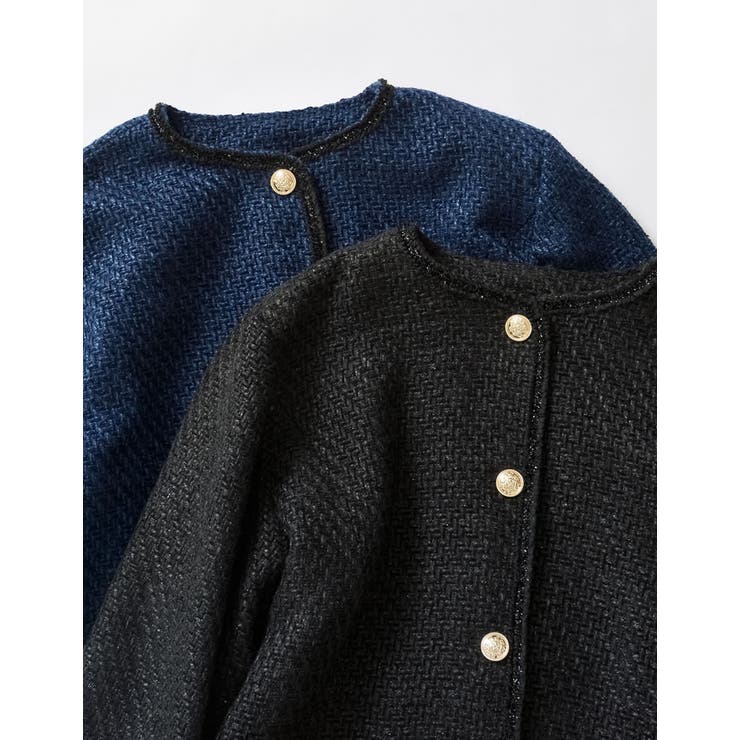 オーバーサイズ金ボタンツイードジャケット | Re:EDIT | 詳細画像2 
