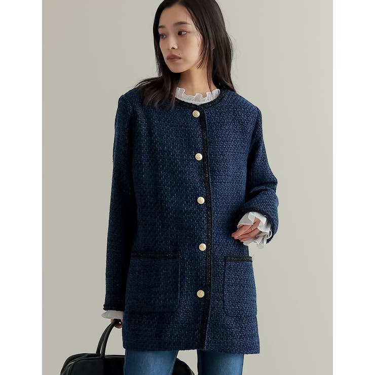 オーバーサイズ金ボタンツイードジャケット | Re:EDIT | 詳細画像3 